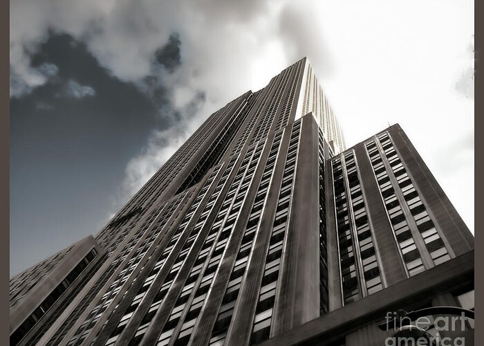 Empire State Building Greeting Card featuring the photograph Empire State - Vertigo in Reverse2 by Luther Fine Art