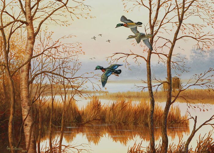 Guy Crittenden Waterfowl Greeting Card featuring the photograph Empty Blind by Guy Crittenden