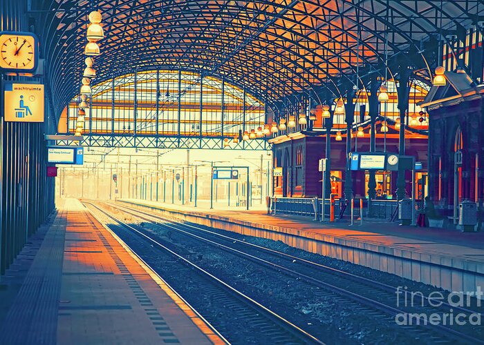 Day Greeting Card featuring the photograph Empty Rail Station by Ariadna De Raadt