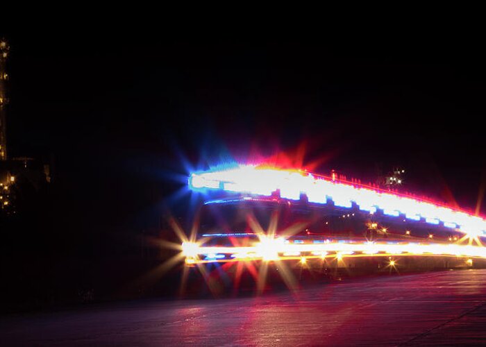Ems Greeting Card featuring the photograph EMS Lights - 0909 by Jon Friesen