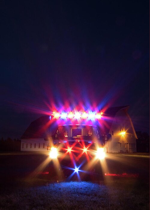 Ambulance Greeting Card featuring the photograph EMS Lights - 5202 by Jon Friesen