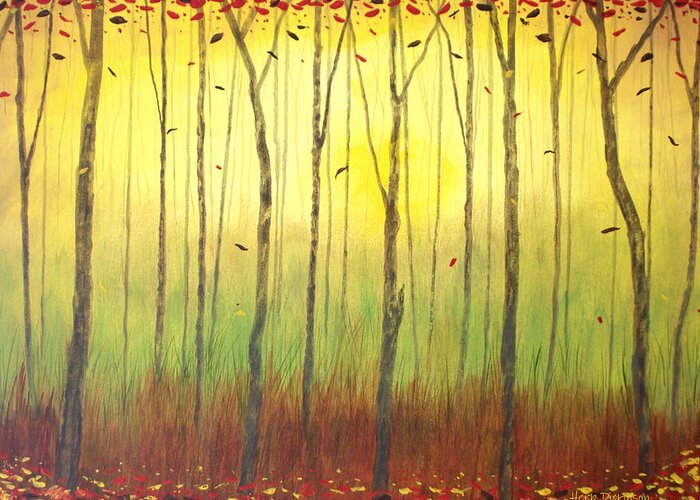 Abstract Greeting Card featuring the painting Enchanted Forest II by Herb Dickinson