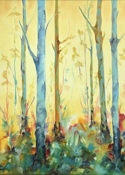 Judie Mulkey Greeting Card featuring the painting Enchanted Forest by Judie Mulkey