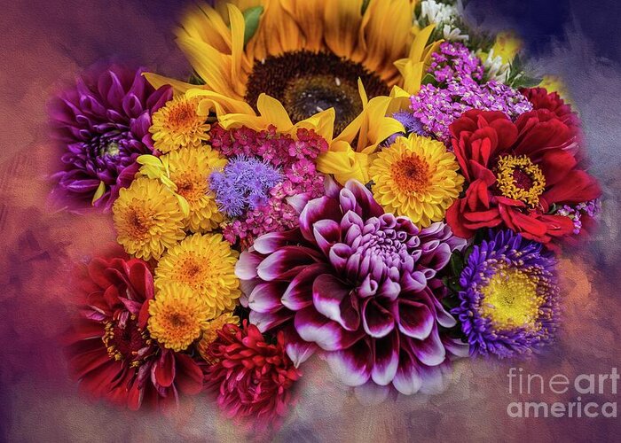Flowers Greeting Card featuring the photograph End of Summer by Eva Lechner