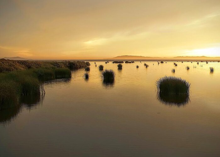 Santa Clara River Estuary Water Sunset Ventura Greeting Card featuring the photograph End of the line by Wendell Ward