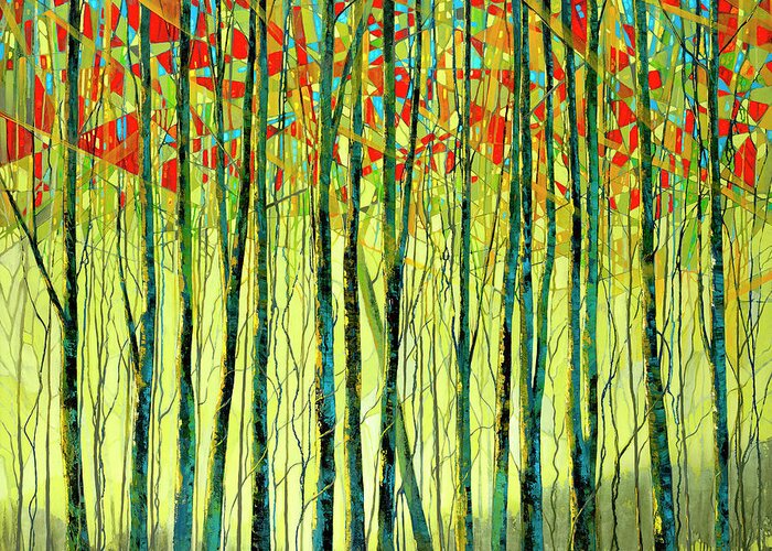 Trees Greeting Card featuring the painting Energetic Breeze by Ford Smith