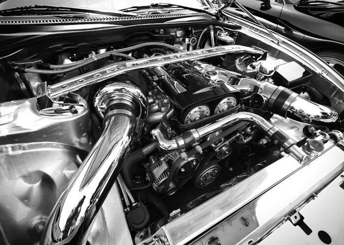 Engine Greeting Card featuring the photograph Engine Bay by Eric Gendron