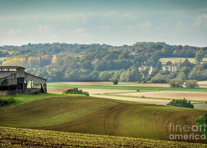 English Greeting Card featuring the photograph English Landscape, Bodiam Castle by Perry Rodriguez