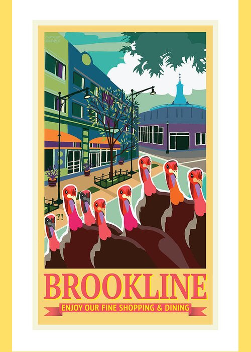 Brookline Greeting Card featuring the digital art Enjoy Our Shopping by Caroline Barnes