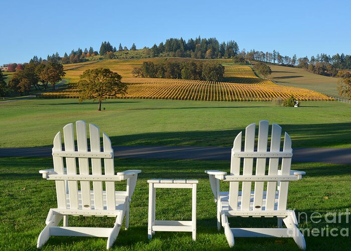 Winery Greeting Card featuring the photograph Enjoying Oregon Wine Country by Tatyana Searcy