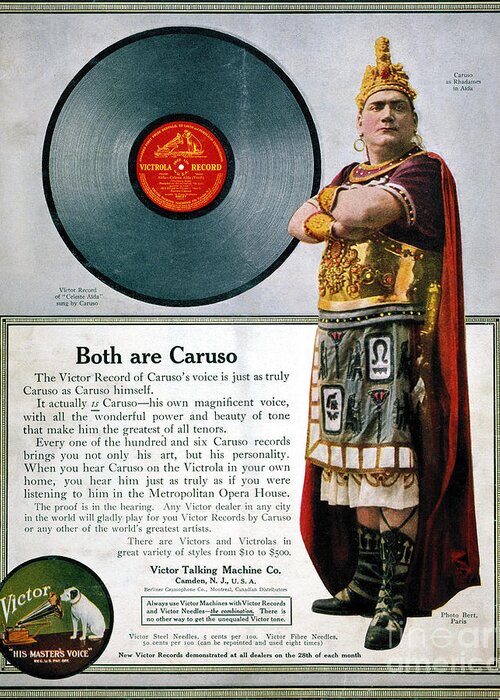 1914 Greeting Card featuring the photograph Enrico Caruso (1873-1921) by Granger