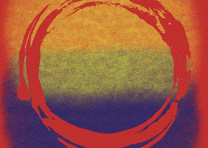 Circle Greeting Card featuring the painting Enso 7 by Julie Niemela