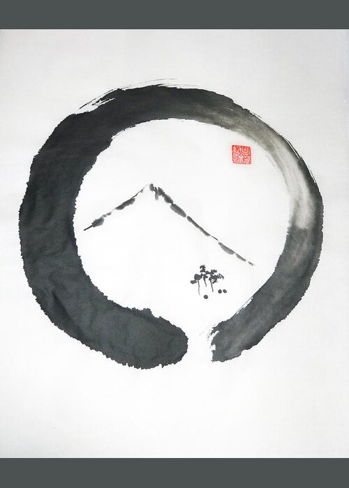 Sumi Greeting Card featuring the painting Enso Noble by Casey Shannon