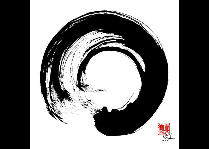 Enso Greeting Card featuring the painting Enso / Zen Circle 16 by Peter Cutler