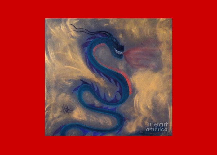 Dragon Greeting Card featuring the painting Enter the Dragon by Artist Linda Marie