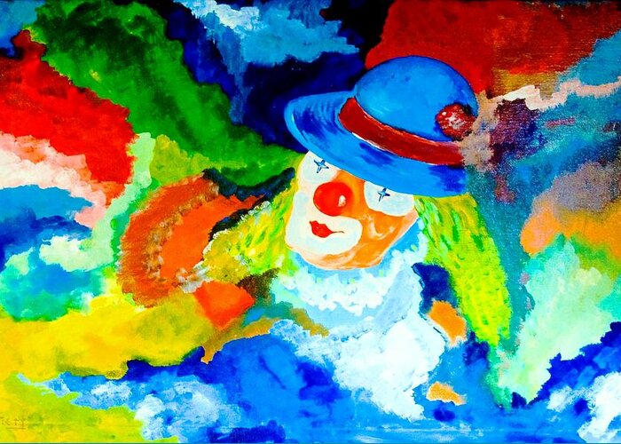 Contemporary Greeting Card featuring the painting Entertainer by Piety Dsilva