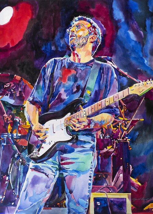 Eric Clapton Greeting Card featuring the painting ERIC CLAPTON and BLACKIE by David Lloyd Glover