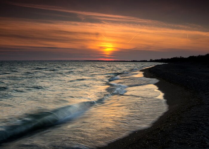 Sunset Greeting Card featuring the photograph Erieau Sunset by Cale Best