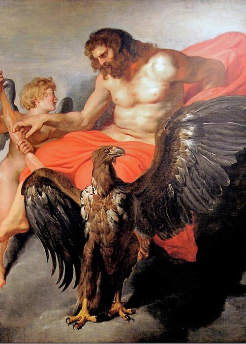 Eros Greeting Card featuring the painting Eros et Zeus by Peter Paul Rubens