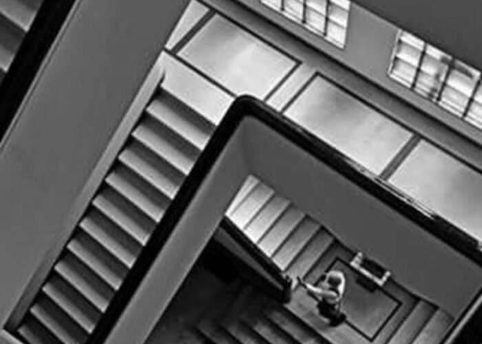 Brazil Greeting Card featuring the photograph #escherstaircase #graphic #bw by Carlos Alkmin