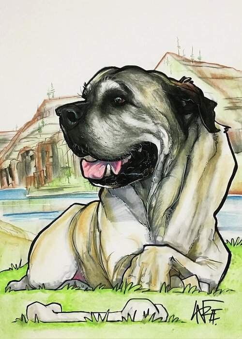 Pet Portrait Greeting Card featuring the drawing Estrada 3133 by John LaFree