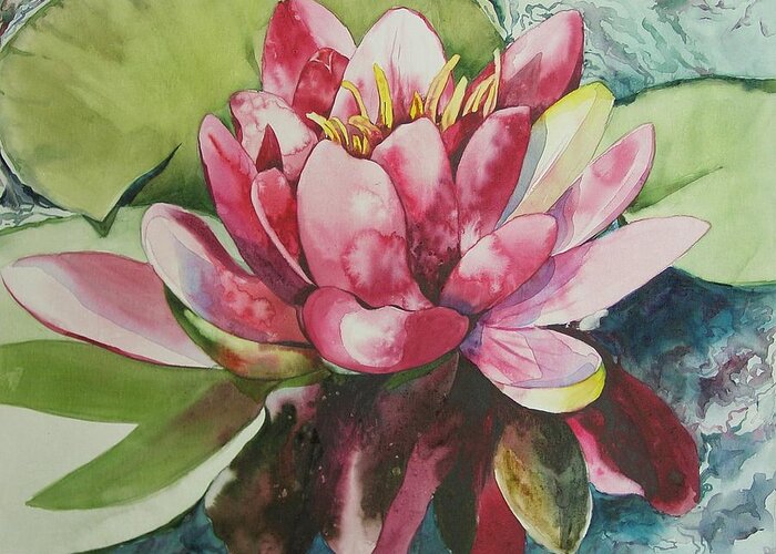 Flower Greeting Card featuring the painting Eureka Springs Lily by Marlene Gremillion