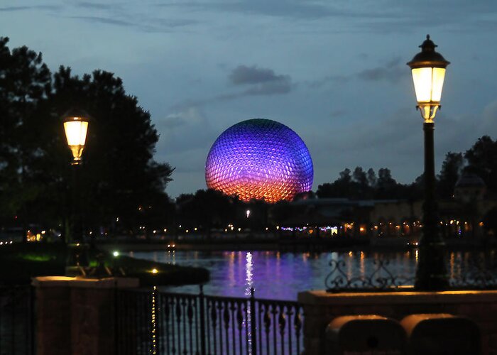 Epcot Greeting Card featuring the photograph Evening at Epcot by Jackson Pearson