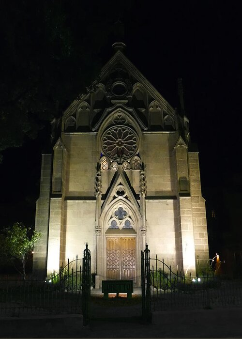 Photography Greeting Card featuring the photograph Evening at Loretto Chapel Santa Fe by Kurt Van Wagner