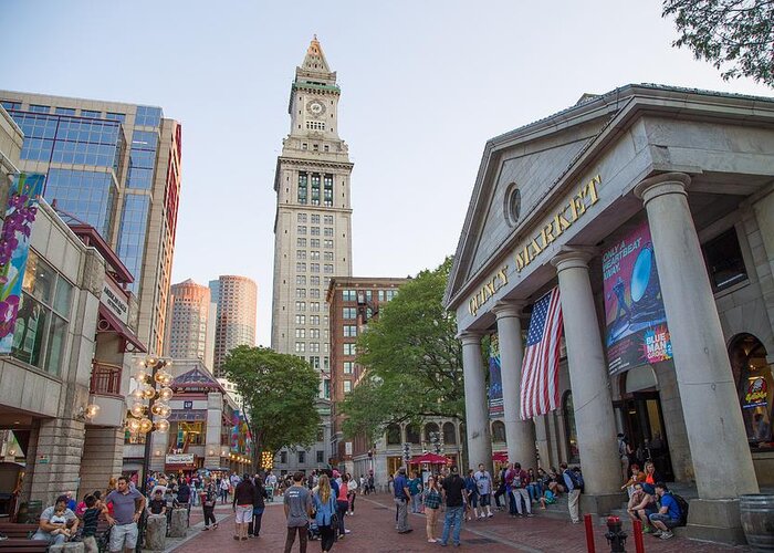 Quincy Market Greeting Card featuring the photograph Evening in Boston by Kevin Craft
