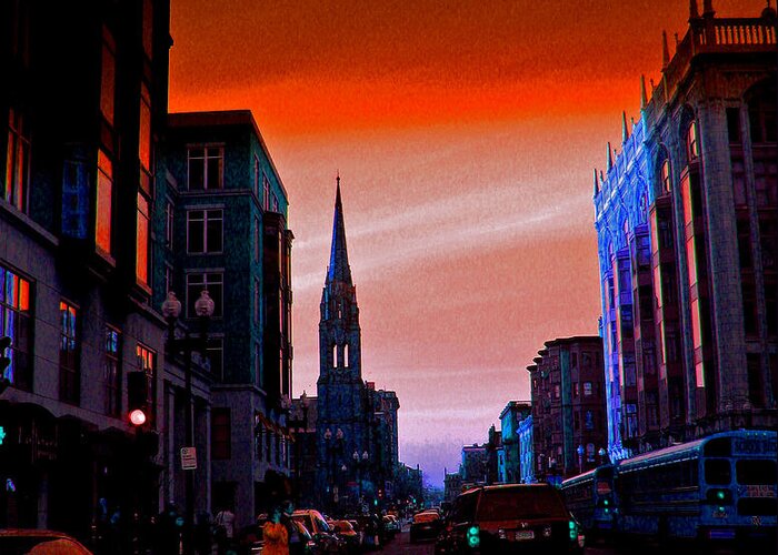 City Greeting Card featuring the photograph Evening in Boston by Marie Jamieson