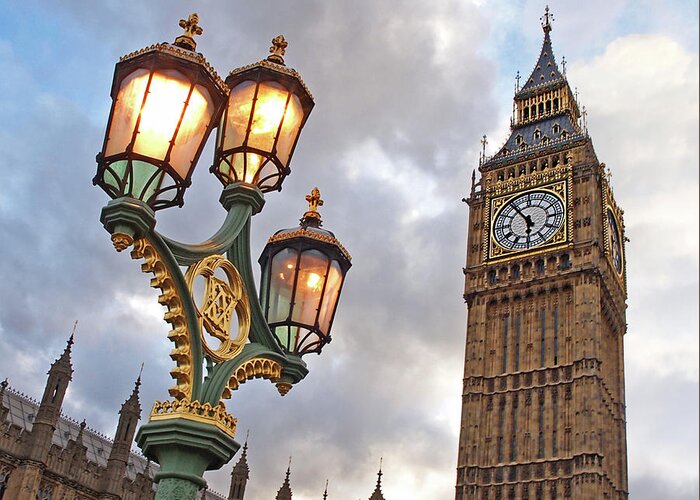 London Greeting Card featuring the photograph Evening Light at Big Ben by Gill Billington