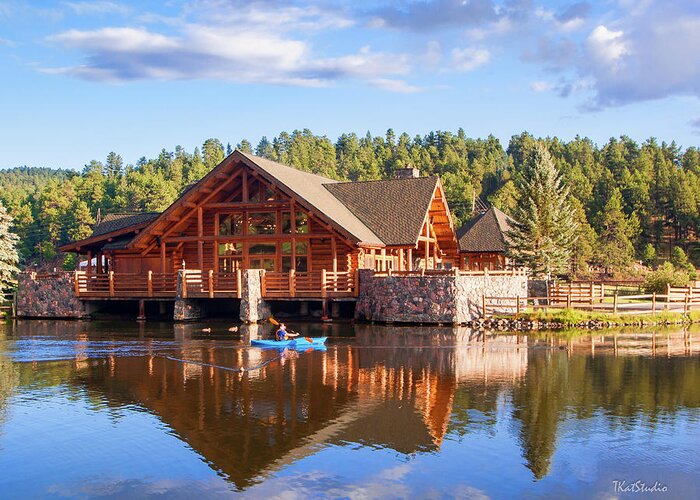 2016 Greeting Card featuring the photograph Evergreen Boathouse by Tim Kathka