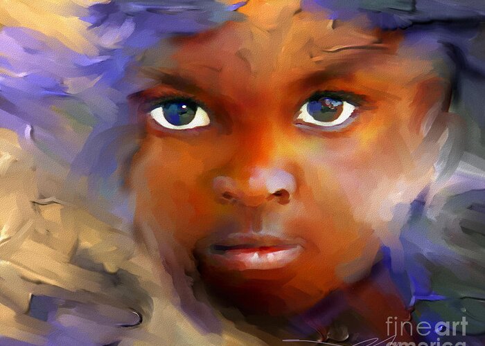 Haiti Greeting Card featuring the painting Every Child by Bob Salo