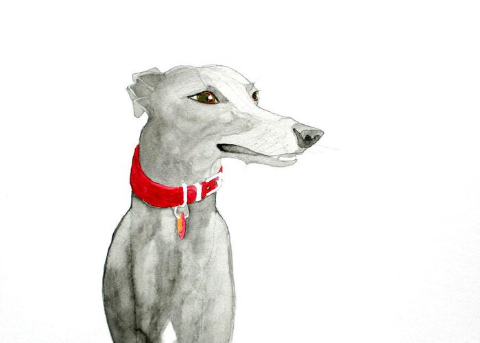 Dog Greeting Card featuring the painting Evie by Richard Williamson