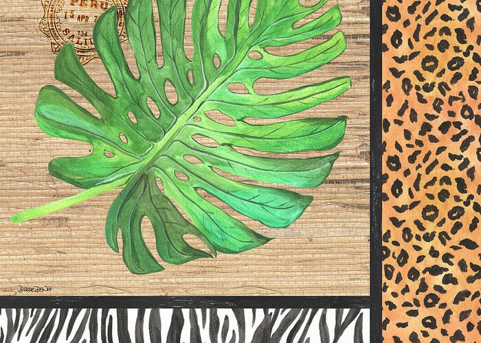 Tropical Greeting Card featuring the painting Exotic Palms 3 by Debbie DeWitt
