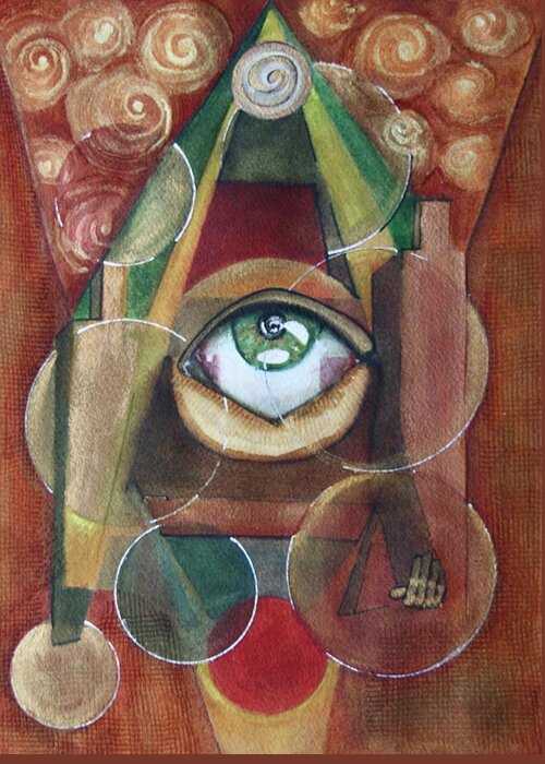 Eyes Greeting Card featuring the painting Eye-conographic by Dan Earle