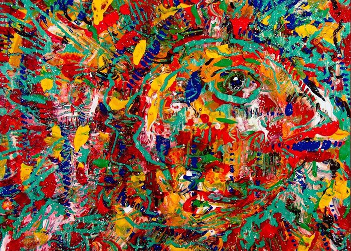 Abstract Greeting Card featuring the painting Eye Of The Beholder by Natalie Holland