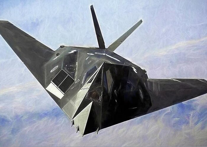 F-117 Greeting Card featuring the photograph F-117 Stinkbug by JC Findley