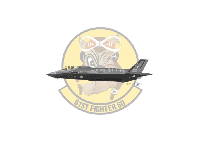 F-35a Greeting Card featuring the digital art F-35a 61fs by Arthur Eggers