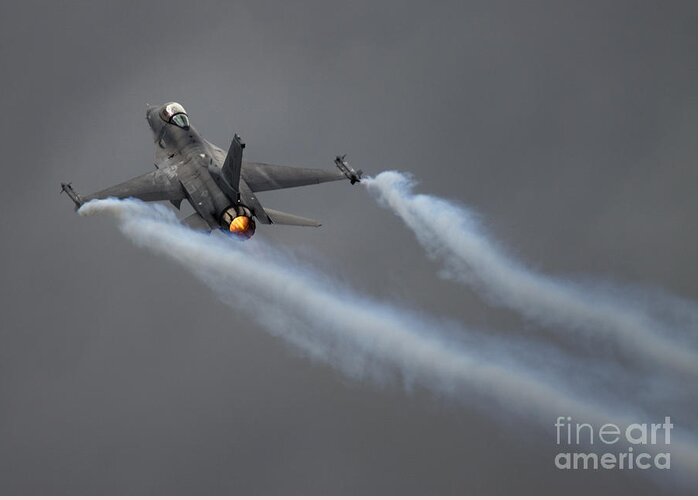 Aircraft Greeting Card featuring the photograph f16 by Ang El