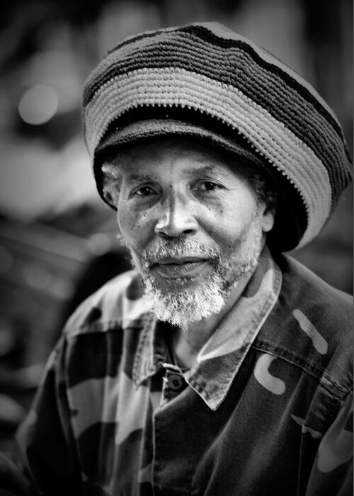 Jamaican Man In Gore Park Greeting Card featuring the photograph Face in Gore Park by Douglas Pike
