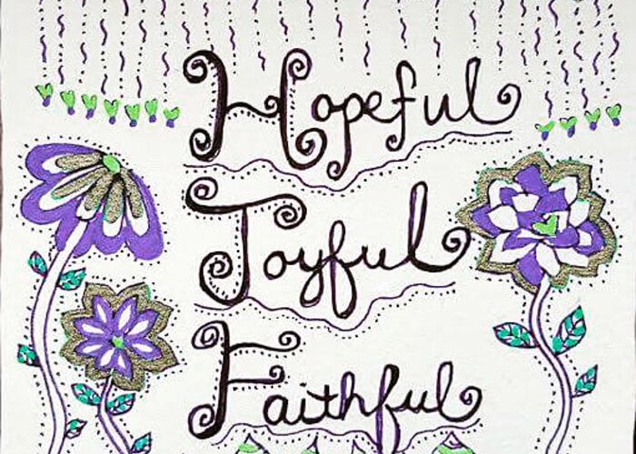 Zentangle Greeting Card featuring the drawing Faithful by Carole Brecht