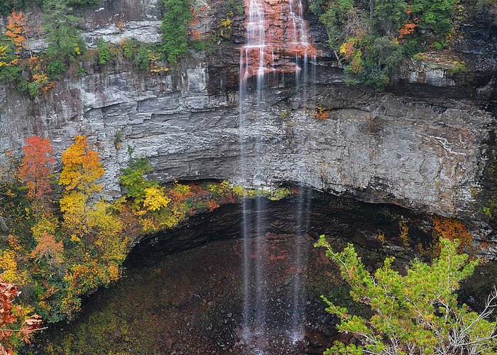 Waterfalls Greeting Card featuring the photograph Fall Creek Falls 265 feet by Alan Lenk