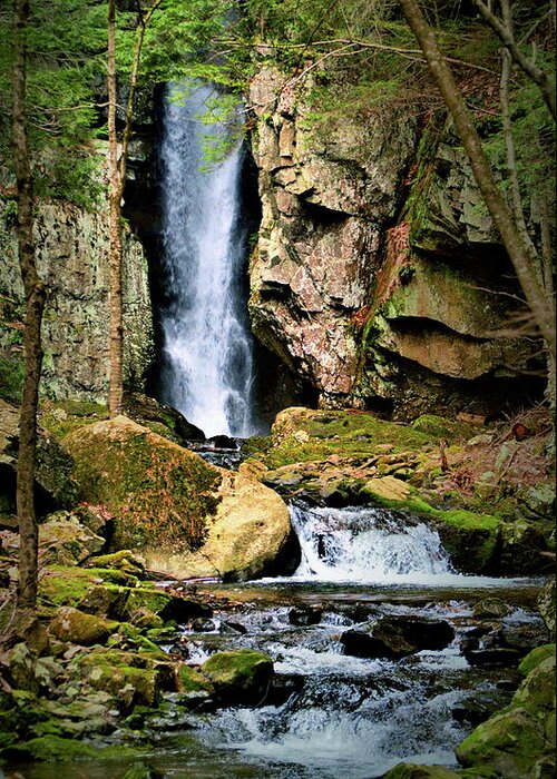Waterfall Greeting Card featuring the photograph Falls of Song #1 by Harry Moulton