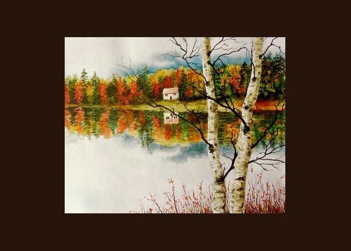 Landscape Greeting Card featuring the painting Fall Splendour by Sher Nasser