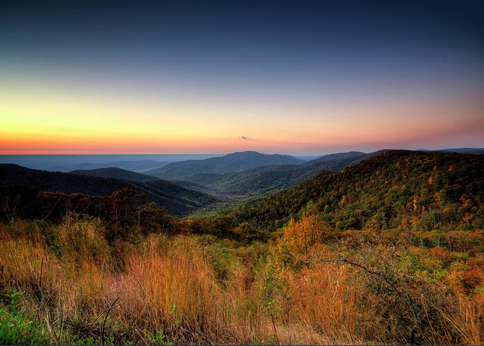 Shenandoah Mountains Greeting Card featuring the photograph Fall Sunrise by Ryan Wyckoff