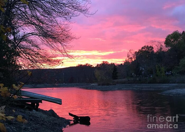 Sky Greeting Card featuring the photograph Fall Sunset on the Lake by Jason Nicholas