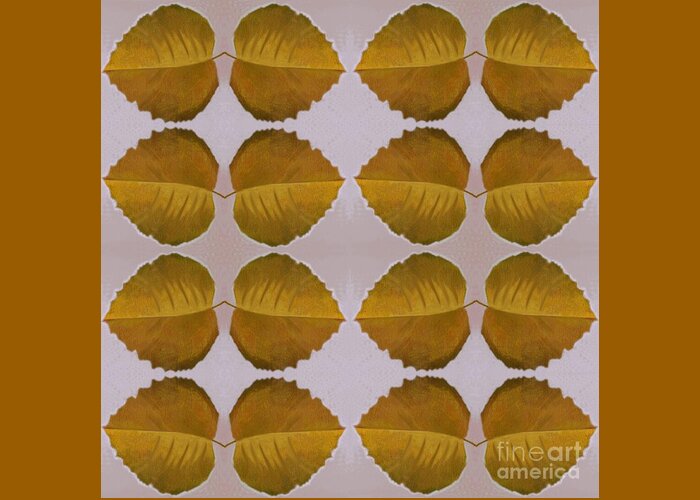 Leaves Greeting Card featuring the digital art Fallen Leaves Arrangement In Yellow by Helena Tiainen