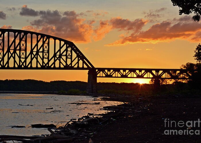 Royal Photography Greeting Card featuring the photograph Falls of the Ohio Sunset by FineArtRoyal Joshua Mimbs