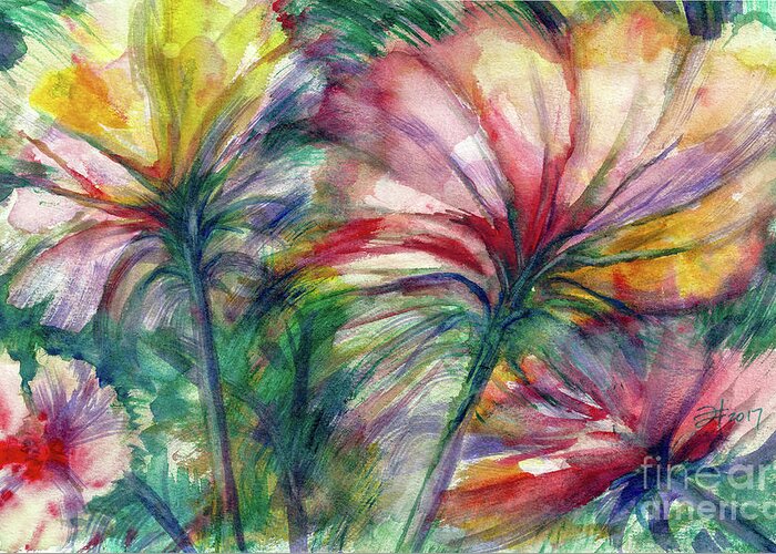 Floral Greeting Card featuring the painting FanFlair by Francelle Theriot